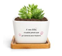 RRIGETEN Cadeau pour Ma Fille Anniversaire Cadeau Mere Fille Pot De Fleur Interieur Cadeaux Saint Valentin Femme Je t'aime Noel