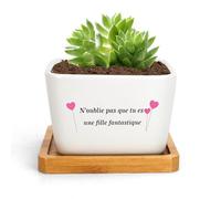 RRIGETEN Cadeau pour Ma Fille Anniversaire Cadeau Mere Fille Pot De Fleur Interieur Cadeaux Saint Valentin Femme Je t'aime Noel