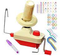 RRigo Enrouleur de balles de Fil, Laine à chaîne Manuelle en Fibre de chaîne Machines à bobines de Laine familiale + d'aiguilles à tricoter 53PS + Ciseaux 1PS