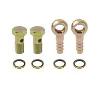 Rrina Lot de 2 raccords de boulons cannelés M12 pour tuyau banjo - Vis d'écrasement pour voiture et moto (M12 x 1,25)