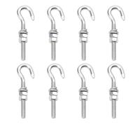 Rrina Lot de 8 crochets M8 en acier inoxydable 304 avec rondelles, écrous, filetage métrique