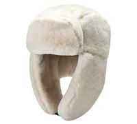 RRiody Chapeau de trappeur chaud pour femme - Chapeaux russes d'hiver avec cache-oreilles - Casquette bomber épaisse pour ski et chasse, blanc, 7-7 3/8