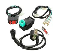 RRKBDQEL Bobine D'allumage pour 110 125 140cc Pit Bike ATV/5 pièces/Ensemble métier à Tisser Interrupteur Marche-arrêt Bobine CDI Bougie Kits 2 Broches