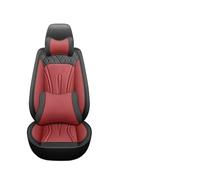 RRKBDQEL pour Nissan pour Teana Tiida pour Sentra QijunQashqai J10 J11 350Z 307Z Accessoires Voiture Protecteur Universel 5 Sièges Housses Siège Cuir Auto Housse Siege Couvres(Black Red pilow)