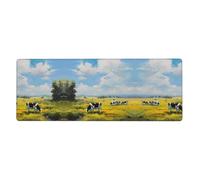 RRKDOY Cows on The Ranch Tapis de souris de jeu XXL Grand tapis de souris long et étendu Tapis de souris en caoutchouc antidérapant Bords cousus Tapis fin 80 x 30 x 0,3 cm