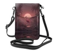 RRKDOY Flamants roses dans le matin sac à bandoulière pour téléphone portable, petit portefeuille pour femme, un cadeau pratique adapté pour les sorties, l'exercice et le shopping