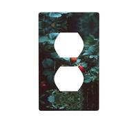 RRKDOY Fraises sauvages dans la forêt Image Panneau mural double prise domestique Couvercle d'alimentation durable pour prises et interrupteurs décoratifs