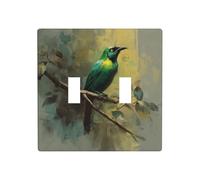 RRKDOY Kingfisher on the branch Panneau mural décoratif pour interrupteur Convient pour les zones résidentielles et commerciales 11,4 x 11,4 cm