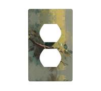 RRKDOY Kingfisher on the branch Picture Panneau mural double prise domestique couvercle d'alimentation durable pour prises et interrupteurs décoratifs