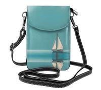 RRKDOY Sac à bandoulière motif voilier bleu, sac pour téléphone portable, petit portefeuille pour femme, un cadeau pratique adapté pour les sorties, l'exercice et le shopping