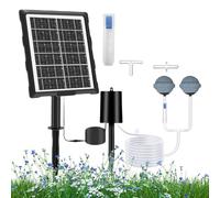 Rrlihjgu Aérateur de bassin solaire, oxygénateur solaire pour aquarium, 3 modes de fonctionnement, oxygénateur imperméable et silencieux avec tube et pierre diffuseur, pour étang, jardin, hydroponie