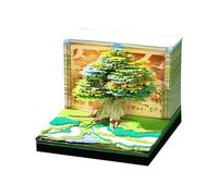 Rrlihjgu Bloc-notes adhésives 3D | Mini calendrier de bureau 3D avec feuilles détachables - Carnet sculpté en forme de maison d'arbre pour planificateur et suivi des habitudes