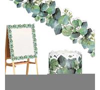 Rrlihjgu Bordure de tableau d'affichage, bordure d'eucalyptus - Bordure blanche décorative pour salle de utocollant vert pour porte murale pour la maternelle du collège, du collège, de