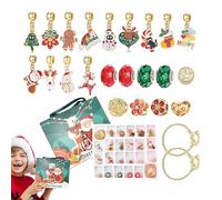 Rrlihjgu Bracelet avec calendrier de l'Avent, calendrier de l'Avent avec 24 grilles - Kit de bracelet et collier créatif multifonctionnel, calendrier de l'Avent de Noël