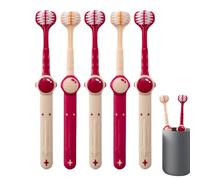 Rrlihjgu Brosse À Dents 3 Faces | 5 Brosse À Dents Souples Thème Espace - Outil Réutilisable de Nettoyage Profond et Soin Gencives pour Filles Garçons Hygiène Voyage Salle de Bain