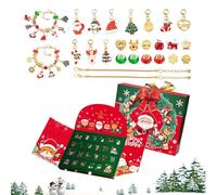 Rrlihjgu Calendrier de l'Avent - Pendentifs Bracelets Boucles d'oreilles Ensemble de collier de Noël 24 jours | pour Halloween, fêtes saisonnières, Thanksgiving Saint Valentin Adolescents Adultes