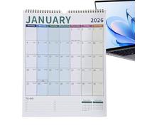 Rrlihjgu Calendrier mural 2026 de 18 mois - Calendrier mural coloré et suspendu pour planification de salon, chambre, bureau, salle de telier, étudiants, enseignants