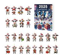 Rrlihjgu Calendriers de l'Avent - Calendrier de l'Avent 24 jours de vaches de Noël - Jouets amusants pour décoration de fêtes et arbre de Noël pour la maison, l'école et le bureau pour enfants et