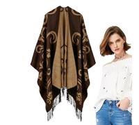 Rrlihjgu châle pour femme, poncho à front ouvert | Châles et châles réversibles pour la nuit - Châles de nuit surdimensionnés pour voyager, aller à l'école, se réunir et travailler, Café, Consulte la