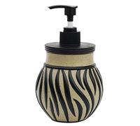 Rrlihjgu Distributeur de Savon Liquide,Distributeur de Savon Liquide avec Design Zébré - Flacon Pompe Rechargeable 400ML Décoratif Rétro pour Lotion Après-Rasage Huile Coiffure Table Toilette Maison