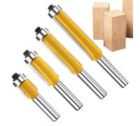 Rrlihjgu Ensemble De Fraises De Défonceuse De Finition | Jaune 8mm Lot de 4 Pièces,Fraisage et Coupe - Set De 4 Fraises Jaune Pour La Découpe Des Bords De Panneaux Stratifiés, Le Routage De Gabarit,