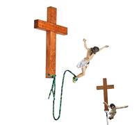 Rrlihjgu Figure De Jésus-Christ Sautant,Figurine De Crucifié De Jésus,statues artisanales en résine de Jésus,Sculpture De Jésus Sautant Avec Décorationidécoration religieuse de Jésus sautant,