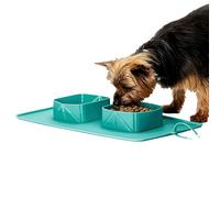 Rrlihjgu Gamelles de voyage pour chiens, plateau pliable en silicone antidérapant pour animaux de compagnie, pour petites et moyennes, grandes races, chiots, randonnées