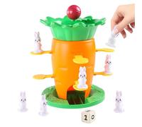 Rrlihjgu Jeu d'équilibre - Blocs d'équilibre en forme de tour de carotte | Jouet d'empilage avec 8 figurines de lapins | pour à la maison, en classe, à l'école ou lors d'une fête d'