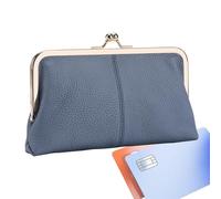Rrlihjgu Kiss Lock Fermoir Porte-Monnaie,Kiss Lock Porte-Monnaie pour Femme, Pochette Porte-Monnaie de Voiture, Porte-Monnaie en Cuir PU pour Hommes, Grande capacité, élégant, Vintage, Fente pour