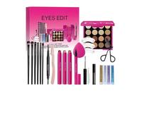 Rrlihjgu Kit de maquillage des yeux, kit de maquillage pour débutants, kits de maquillage professionnel pour les yeux, fard à paupières, mascara imperméable, recourbe-cils et plus encore pour les