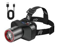 Rrlihjgu Lampe Frontale à LED Rechargeable,Frontales Rechargeables Pour Adultes | Luminosité Réglable Ultra Lumineuse Léger Étanche Angle Ajustable à 90° pour Randonnée Chasse Course à Pied