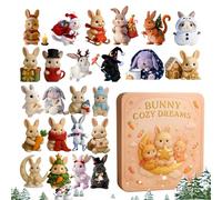 Rrlihjgu Lapin de Noël Compte à rebours - Décoration à collectionner 2D de 24 jours - Calendrier de l'Avent Lapin de Noël | Pour les vacances en ureau mural, arbre, , bébés et