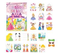 Rrlihjgu Livre d'activités pour couper les enfants - Livre de découpe en papier - Thème princesse - Jouet de découpe amusant - 20 pages - Activités d'apprentissage préscolaire