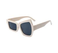 Rrlihjgu Lunettes de soleil pour homme, style irrégulier - Protection UV extérieure mode femme pour plage, randonnée, voyage, Pièce grise cadre beige, Consulte la descripción