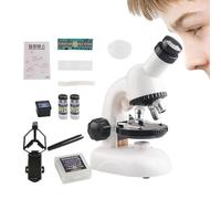 Rrlihjgu Microscope pour , kit de microscope pour - Kit d'expériences scientifiques avec lumière LED intégrée, jouets, kit de microscope scientifique pour 100-1200X, jouet