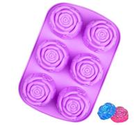 Rrlihjgu Moule à chocolat rose en silicone | Décoration de cupcakes Moule en silicone | Grand bloc de glace, 6 cavités, lave-vaisselle sans danger pour les cocktails réfrigérés,