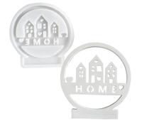 Rrlihjgu Moule de bougeoirs en silicone, maisons en silicone | Moule d'insertion de bougie de démarrage | Accessoires de moulage de plâtre époxy de moule de ciment de béton pour la décoration