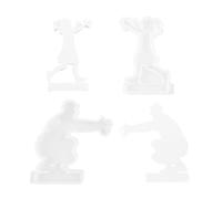 Rrlihjgu Moule en silicone pour fille, moule statue humaine - 2 moules en plâtre pour chandeliers - Moule de sculpture corporelle silhouette de père pour décoration de bureau, décoration de gâteau