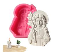 Rrlihjgu Moule pour bougies de la Vierge Marie | Moules en silicone pour faire du savon, libération facile - Matériaux pour travaux manuels avec résine, plâtre, fondant et béton
