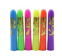 Rrlihjgu Peinture pour le corps néon - 6 pièces - Plume pailletée lavable longue durée pour cosplay, festivals, discothèques, fêtes, événements d'Halloween à thème