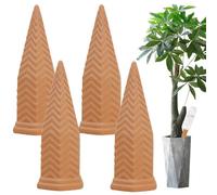 Rrlihjgu Pointes en terre cuite | Lot de 4 Inserts Jardinière à Libération Lente Automatique | Pointes d'Arrosage Automatique en Terre Cuite | Pour d'intérieur, pots de fleurs, balcon, jardin, rebord