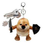 Rrlihjgu Porte-clés Animaux,avec Bouclier Drôle Peluche Douce,Chiot Rigolo en Peluche | pour Sac à Dos Poche Cartable Bureau Maison École Anniversaire Garçons Filles