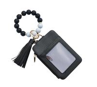 Rrlihjgu Portefeuille Porte-Clés Brassard,Porte-Cartes Wristlet à Pompon Perlé,Porte-Monnaie pour Femmes - pour Fête Mariage Shopping Vacances Date