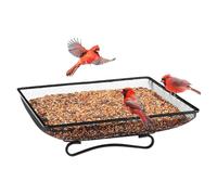 Rrlihjgu Pour oiseaux de terre - Plat d'alimentation carré de 18 cm | En maille décorative pour jardin, hiver, patio, fenêtre, porche