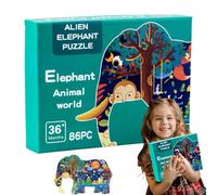 Rrlihjgu Puzzle d'animaux, puzzle pour , dessin animé éléphant monde sous- | Jeu interactif d'apprentissage précoce avec illustration de