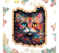 Rrlihjgu Puzzle en bois pour chats, puzzle en bois pour adultes, jeu de table de puzzle de chat pour enfants, jeu de puzzle d'interaction entre parents et enfants pour le