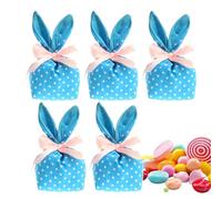 Rrlihjgu Sacs de bonbons de Pâques Bunny Treat de berger, sacs de bonbons Bunny Ears Candy Goodie Sacs, 5 x décorations de Pâques réutilisables, cadeaux de fête sacs cadeaux pour sandwichs à biscuits