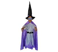 Rrlihjgu Sorcière d'arbre, pendentif de sorcière effrayante pour Halloween, figurines éclairées avec sons effrayants pour porte d'entrée automne jardin fête