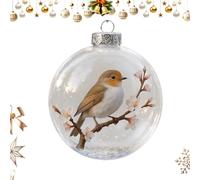 Rrlihjgu Starnearby Boules De Noël Transparente avec Oiseau,9x9 Cm Ornements De Noel pour Décoration De D'Intérieur, Fête De Mariage,Boule Décorative Transparente en Plastique, Sapin De Noël