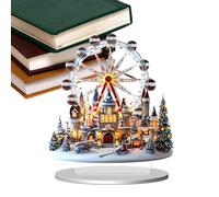 Rrlihjgu Statuette acrylique de Noël | centre de table bidimensionnel, figurine acrylique signe décoration de Noël - pour chambre, table de chevet, étude, bibliothèque, résidence nouvelle maison
